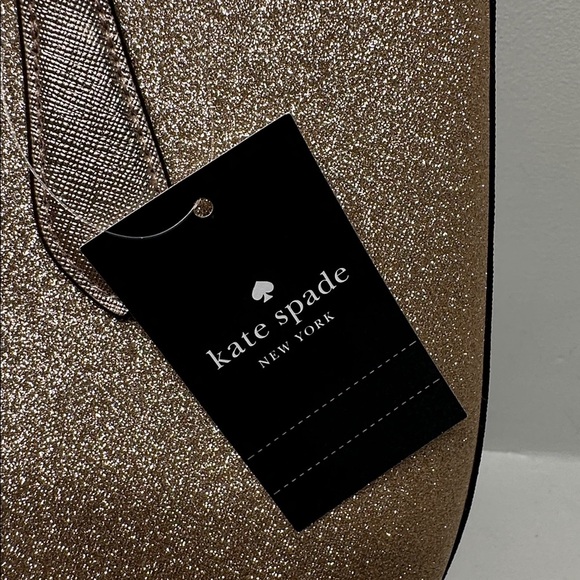 Kate Spade Purse Glimmer Satchel Crossbody Handbag Gold Glitter Small New NWT - Picture 7 of 10
